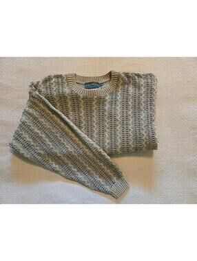 Tundra Sweater L | Textured Neutral Wave Knit
